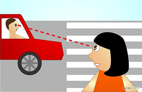 Eye contact between driver and pedestrian